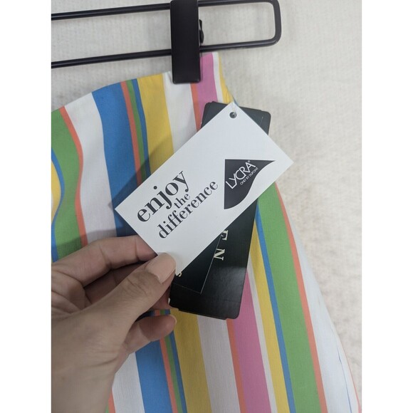 Ralph Lauren LRL NWT Striped Ankle Pants With LYCRA Side Zip Size 8 Vacation - Picture 2 of 12